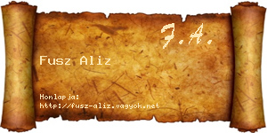 Fusz Aliz névjegykártya